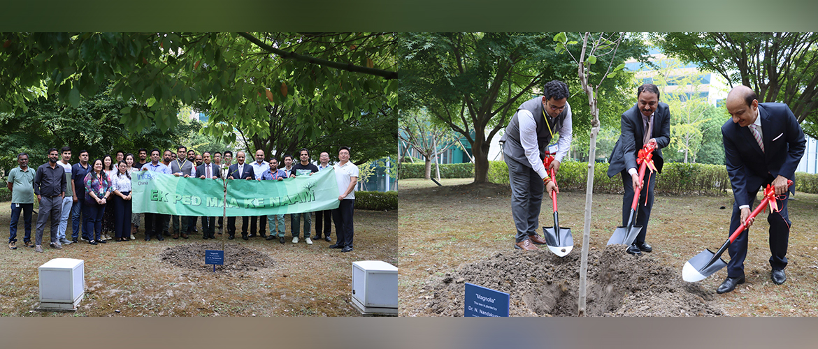 As part of Plant4Mother campaign, Consul General Dr. N. Nandakumar along with senior management and employees of Infosys (China) planted a sapling of Magnolia at the company premises in Shanghai (13.08.2024)