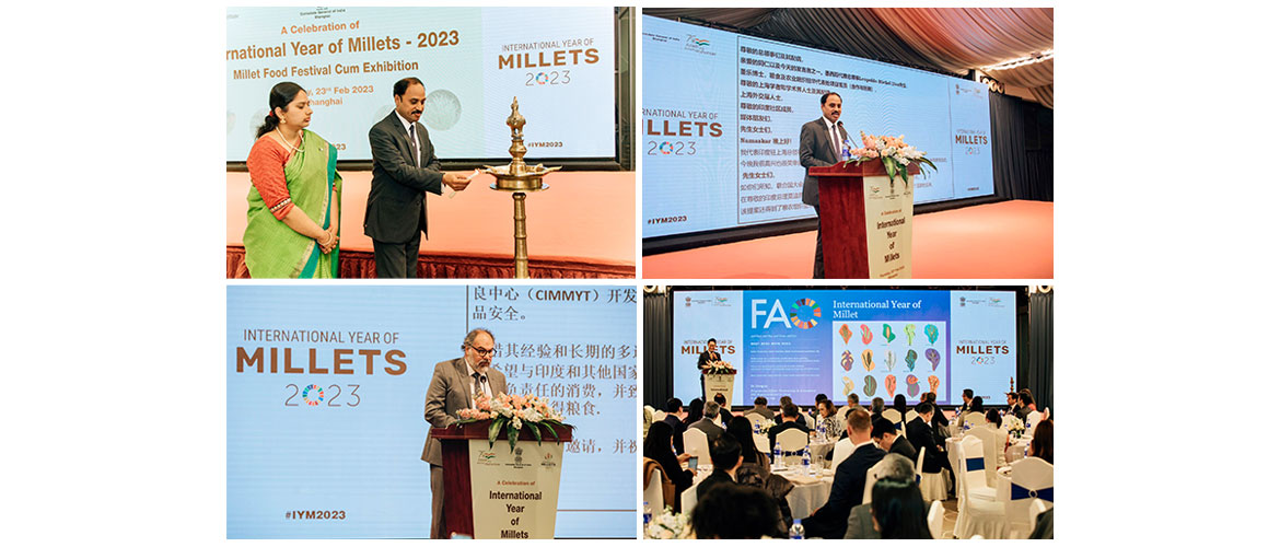Consul General Dr. N. Nandakumar inaugurated ‘Millet Food Festival cum Exhibition’ organised by CGI Shanghai to celebrate International Year of Millets 2023 in Shanghai on 23.02.2023