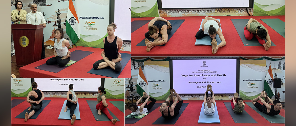 Curtain raiser for International Day of Yoga 2024 with a session on ‘Yoga for Inner Peace and Health’ with Paramguru Shri Sharath Jois on 23rd April, 2024