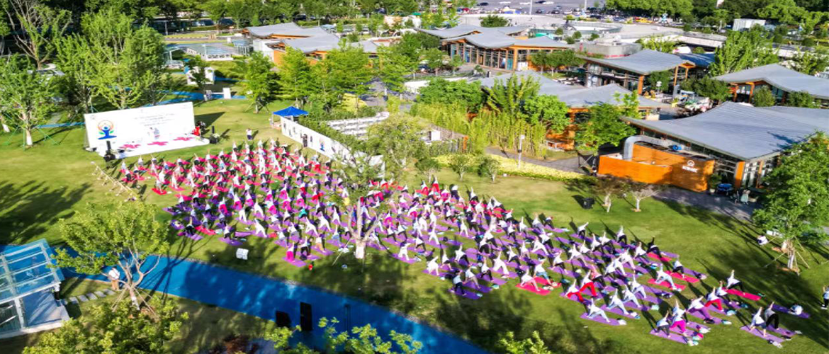 Celebration of 10th International Day of Yoga in Nanjing, Jiangsu (23.06.2024).
