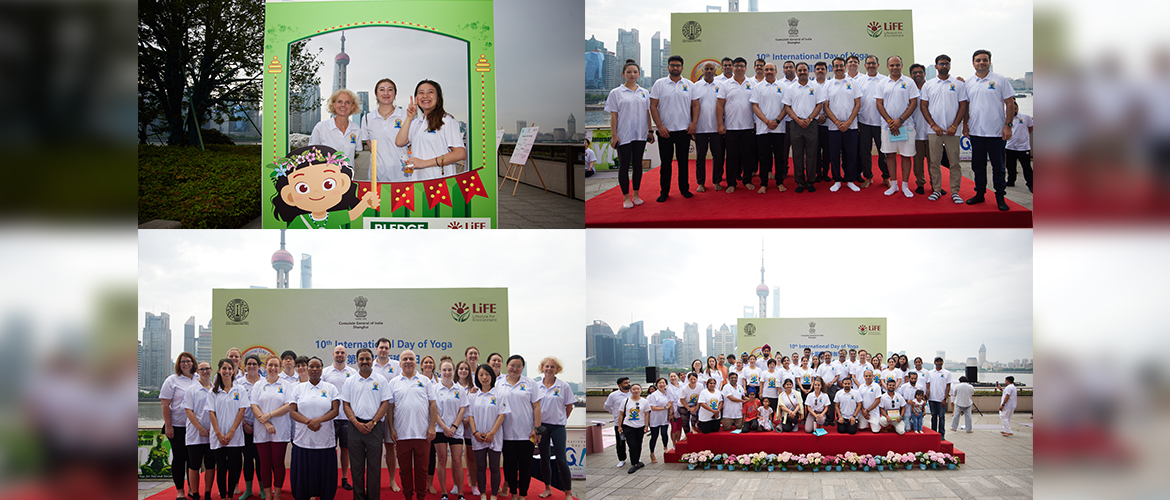 Celebration of 10th International Day of Yoga in Shanghai (21.06.2024)